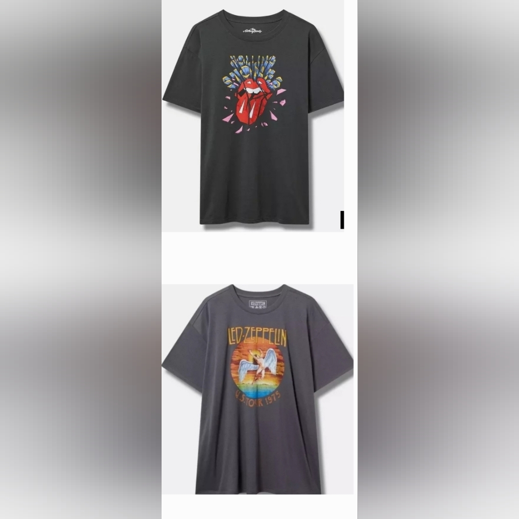 2 Nwot Torrid Graphic Tees Led Zepplin  Rolling Stones Sz 2x